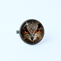 Owl ring Owl jewelry Owl head ring Gift for wife Adjustable ring Women ring Owl gift Eagle-owl ring 