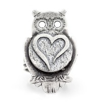Sterling Silver Owl Ring: Open Heart Medallion, Wise Jewelry