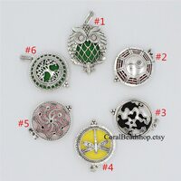 6pcs Mixed 30MM Magnetic Hollow Owl Tree of Life Yin Yang Dragonfly Star Locket for Aroma Essential