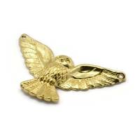 Brass Owl Charm, Raw Brass Owl Necklace Pendants (38x18mm) N0229