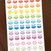 Rainbow Owl Stickers - Owl Planner Stickers - Homework Stickers - Reading Stickers - School Stickers