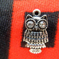 Vintage Owl With Gem Set Eyes Wise Old Owl Silver Tone Charm for Bracelet from Charmhuntress 04665