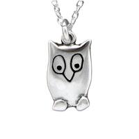 Sterling Silver Owl Charm Necklace: Adjustable Chain