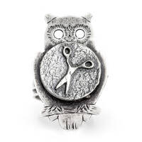 Coin ring with the Scissors coin medallion on owl Noa Tam coin jewelry
