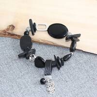 bracelet, bracelet élastique, noir, hibou, owl, bracelet noir, bracelet métal, quebec,