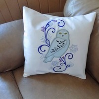 Elegant Owl Spray Toss Pillow