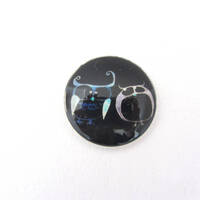 Cabochon en verre illustré rond 25mm hiboux à coller