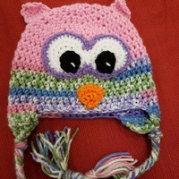 Cute owl hats with earflaps. Handmade crochet item. Many sizes and colors available.