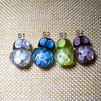 Lampwork 20x14mm Color Owl Glazed Bead Animal Glass Beads Gifts Bead Charm DIY bracelets Glaze bead 