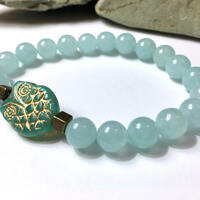 Owl Bracelet for Women/Girls - Aquamarine or Amazonite Gemstone Bracelet - Wisdom Jewelry