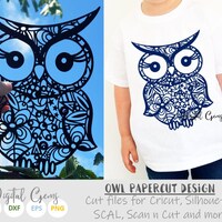 Owl paper cut svg / dxf / eps / files and pdf / png printable templates for hand cutting. Digital do