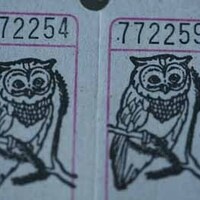Vintage Style Hand Stamped Woodland Friend Owl on a Branch Carnival Tickets