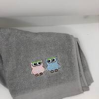 Owl towel personalised. Hand, Bath towel