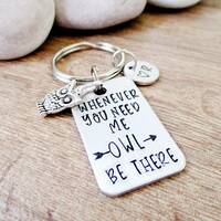 Whenever You Need Me Owl Be There Keychain, Owl Keychain, BFF Keychain, BFF Gift, Best Friend Gift,