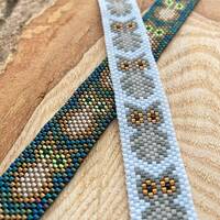 Owl Beaded Bracelet Kits -  Peyote Stitch Beading Pattern and Kit - Great Grey Owl or Night Owl