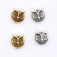 Charms Owl Head Spacer Beads, Hawk Spacer Beads For Jewelry Making 10mm