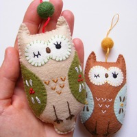 Felt PDF sewing pattern - Cute owl ornament - Christmas ornament, easy sewing pattern, DIY hanging d