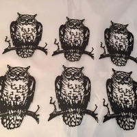 Tim Holtz Halloween Die Cuts * Ornate Owl * Set of Six * Sizzix #662380 * Black or White Cardstock *