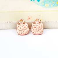 2 of 925 Sterling Silver Rose Gold Vermeil Style Small Owl Charms  6.5mm.  :pg0580