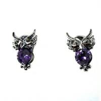 Boucles d'oreille Hibou améthyste-hibou de cristal-au choix-bijou hibou- bijou porte-bonh
