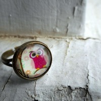 Little Owl | Cute Sassy Pink Ring. #FestiveEtsyFinds