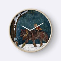WINTER JOURNEY, wolf wall clock, owl wall clock, winter decor