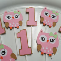 owl cupcake toppers, owl baby shower, owl birthday, owl party, owl centerpiece