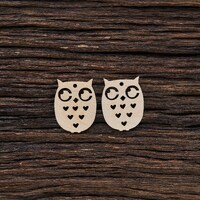 Wooden Owl Earring Shape for Crafts - Laser Cut - Owl Shape - Owl Crafts - Owl Decor
