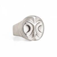 Great grey owl ring, geometric owl ring, sterling silver owl, signet owl ring, owl accessories, wild
