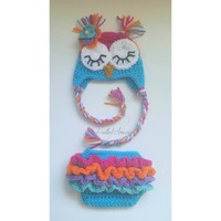 Crochet Owl Hat, Baby Girl Hat, Baby Owl Hat , Newborn Photo Prop, Woodland Animal Hat, Photo Prop, 