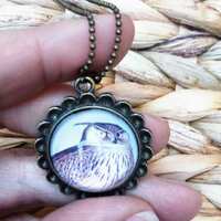 Vintage Owl Pendant Necklace, Rustic Wildlife Jewelry