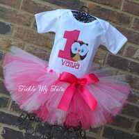 Owl Birthday Outfit-Whoo's One Owl Tutu Oufit-Owl Themed Birthday Outfit-First Birthday Owl Tutu