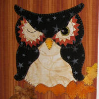Halloween Owl Applique PDF Pattern for Tea Towel