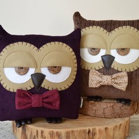 Owl Pillow, Purple Pillow, Owl Cushion, Plush Owl, Gift for Her, Owl Decor, Owl Gift, Decorative Owl