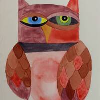 Whimsical Owl Watercolor Painting: Original Nursery Art (8x6)