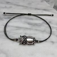 owl bracelet, string bracelet, adjustable bracelet, charm bracelet, simple bracelet, custom bracelet
