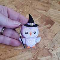 Owl - Halloween - Bird - Witch - Crafts - Embroidered Iron On Applique Patch