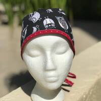 WHITE OWLS-Women surgical cap for doctor,laser tech,vet,nurse,medical scrub tech,dentist,hygienist,p