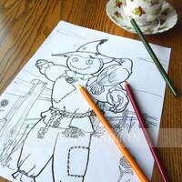 Digital Download - Autumn Coloring Pages: Owl, Scarecrow, Squirrel (PDF)