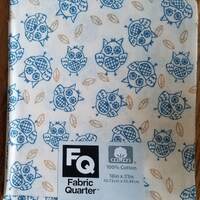 Fabric Quarters Cotton Fabric 18"- Novelty Owls on Off-White