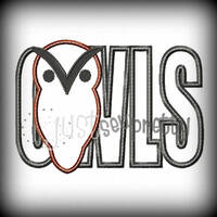Owls Silhouette Embroidery Applique Design