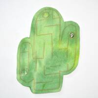 Saguaro Cactus Marble Maze with Owl, Green Fleece with Copper Contrasting Stitching and Peek-a-Boo W