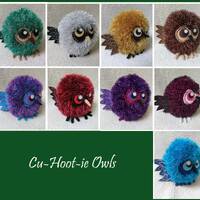Cu-Hoot-ie Owls  (Large Kintted Owls with Wings and Tail Feathers)