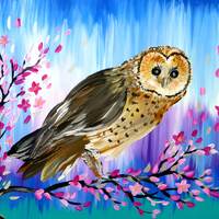 owl, painting of an owl, owls, art, on canvas, painting, paintings, from Australia, Australian, owl 