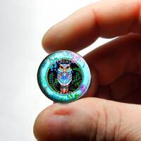 Retro Glass Owl Cabochon for Jewelry and Pendant Making - Design 11 8mm 10mm 12mm 13mm 14mm 16mm 18m