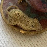 Chinese Gilt Cloisonne Copper Enamel Handicraft Owl Statue gold gilt little mouse on Cloisonne Ename