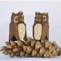 Hand Carved wooden owls