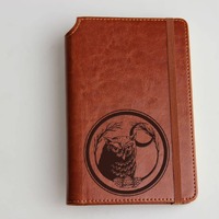 Fully Customizable engraved owl Journal  leather bound with elastic strip