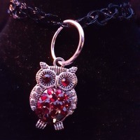 Owl Choker with Red Swarovski Crystals