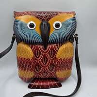 Genuine Handmade Leather Owl Cross-body Purse